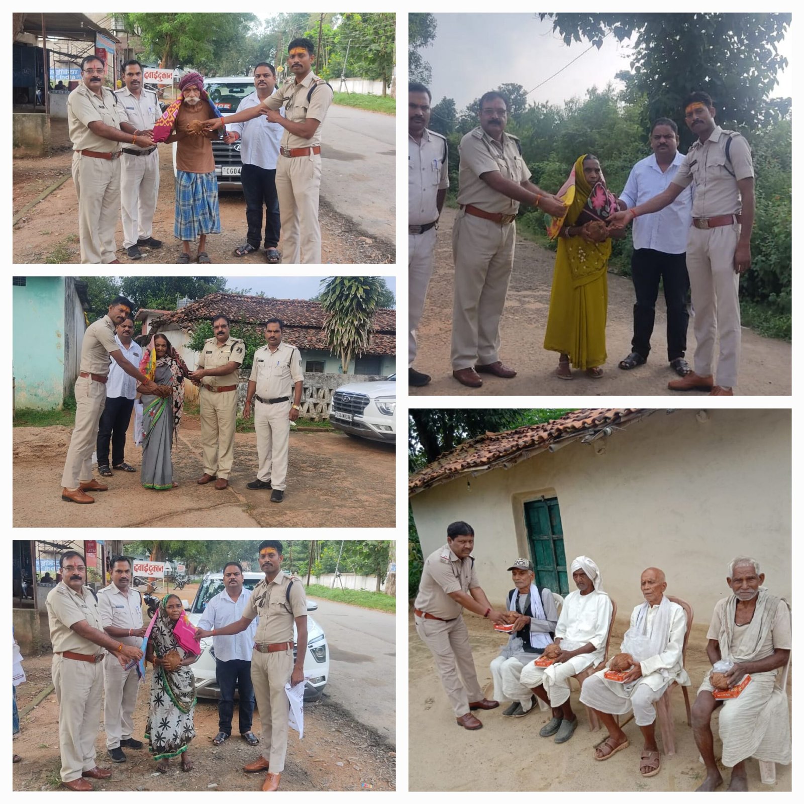 सूरजपुर पुलिस वरिष्ठ नागरिकों के घर पहुंच उन्हें कर रहा सम्मानित।